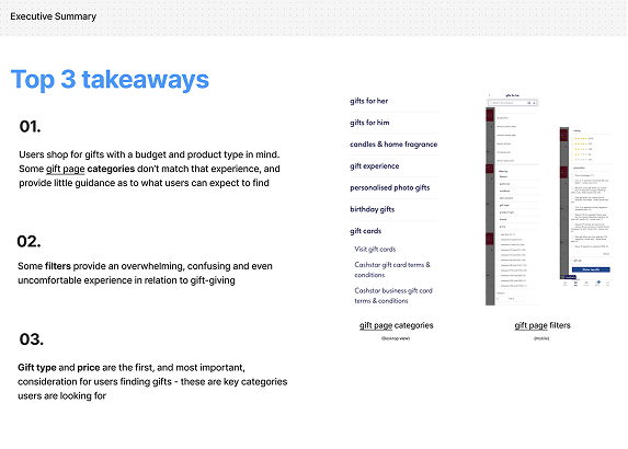 Top 3 takeaways from a user testing study