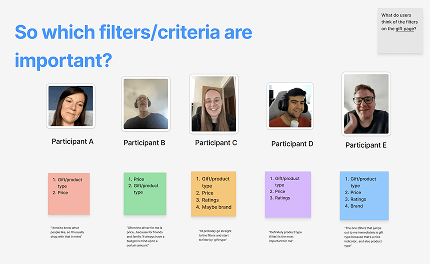 A summary of what filters and criteria are important for users
